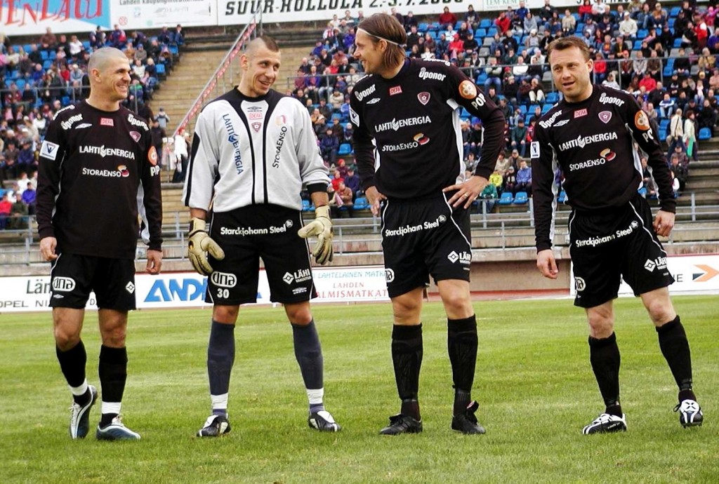 Rafael, Michal Slawuta, Mika Kottila ja Sami Mahlio olivat osa FC Lahden nimekästä joukkuetta 2005. 